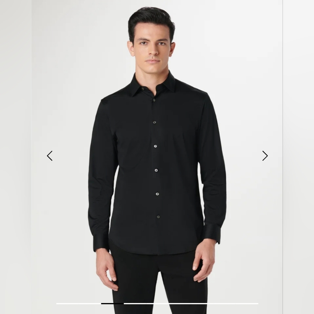 Men's Solid Black Bugatachi Xxl Button-Down Shirt - image 2